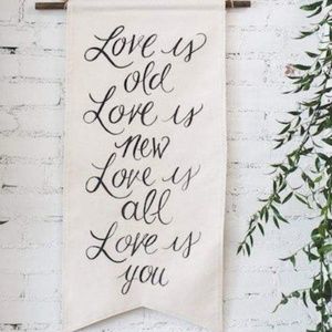 Wedding -The Beatles love quote hanging banner